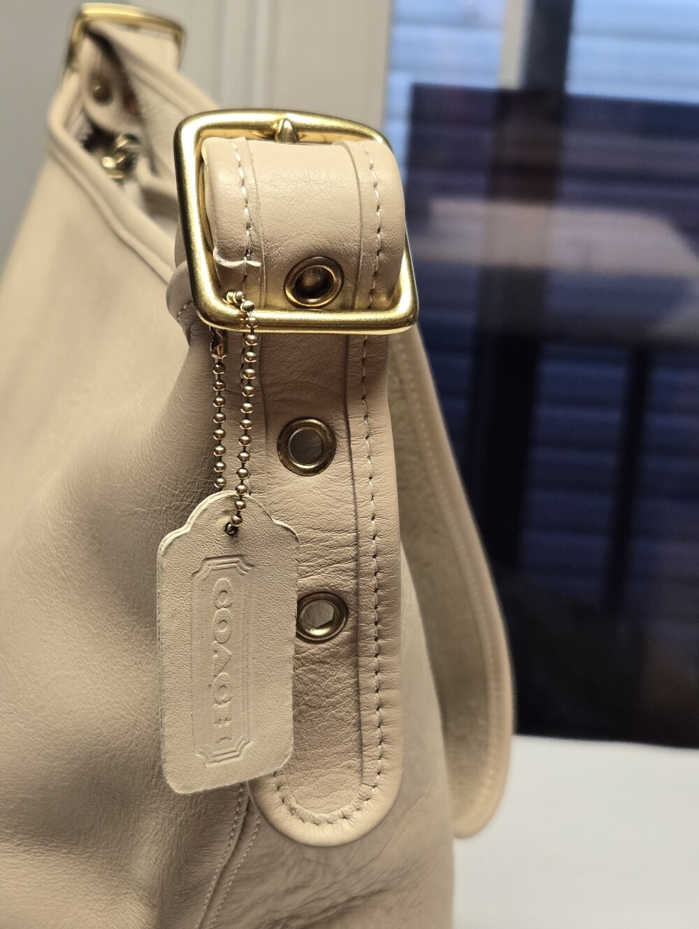 Coach Vintage 90's Bone Duffle Sac XL Hobo Bucket Shoulder Bag - Picture 4 of 7